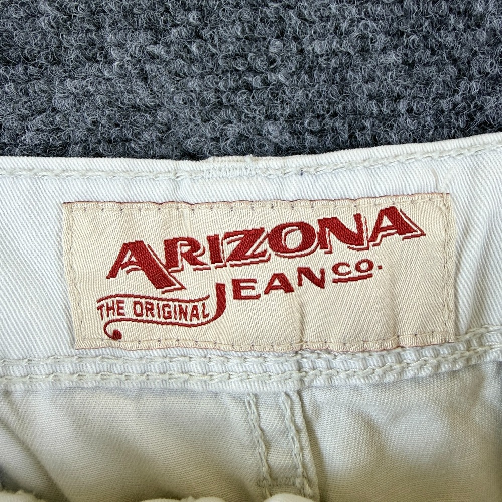 Arizona Jean Co The Original Chino Shorts Mens‎ 35x10 White Cotton Flat Front - Picture 7 of 12